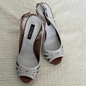 LEZILLA Peep Toe Sandals in White *GOOD CONDITION*